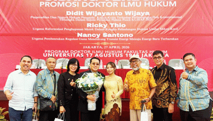 Didit Wijayanto Wijaya Raih Gelar Doktor ke-34 Program Ilmu Hukum UTA’45 Jakarta