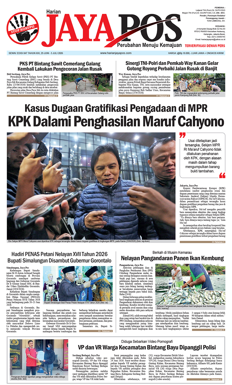 Jaya Pos Edisi 847 (29 Juni-5 Juli)