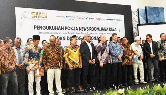 SMSI Kukuhkan Pokja Newsroom Jaga Desa, Hasyim Djojohadikusumo: Jakarta Tetap Aman dan Kondusif