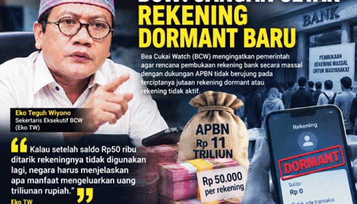 APBN Rp11 Triliun untuk Rekening Massal, BCW: Jangan Cetak Rekening Dormant Baru